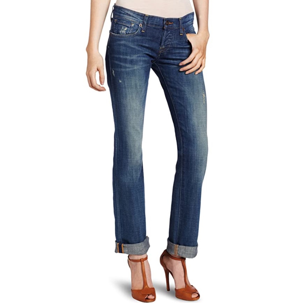 Lucky Brand Jeans Sienna Tomboy Straight Leg Distressed Jeans
